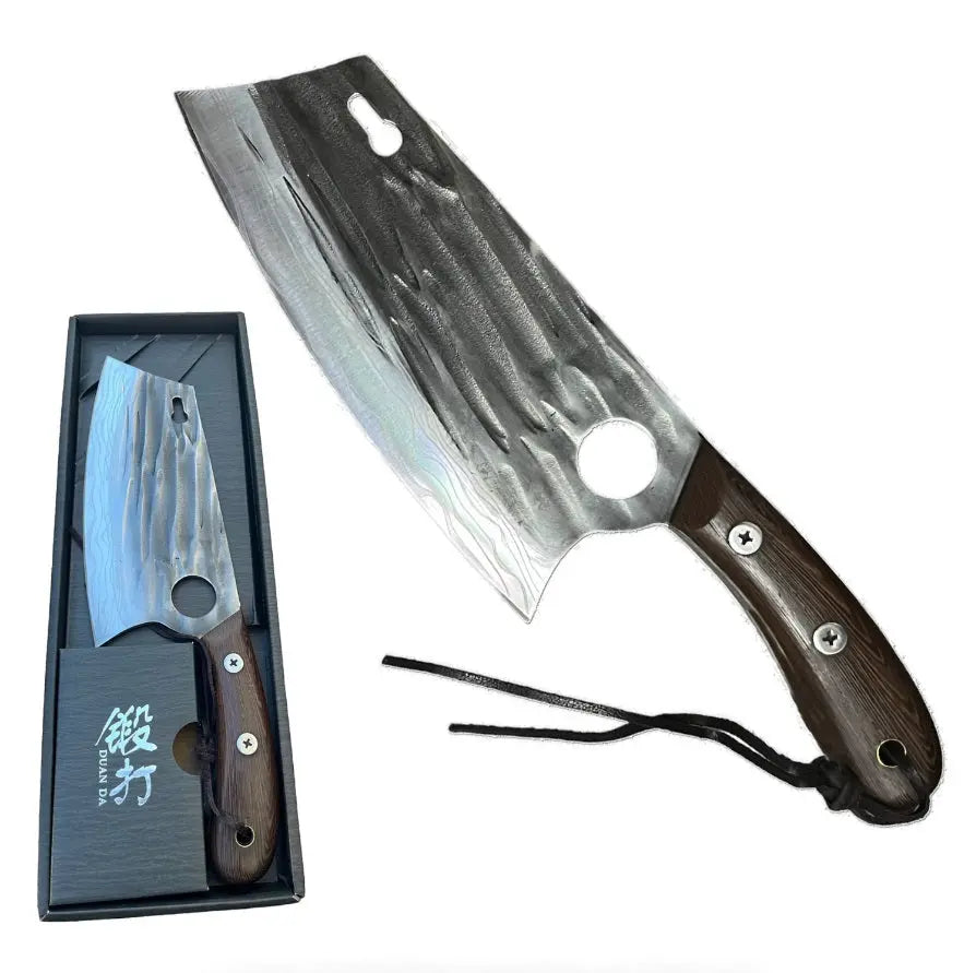 12.5 Inch Overall Butcher Knife Handmade Forged Kitchen Chef Knives Carbon Steel Butcher Cleaver - Prime Amigo Blades