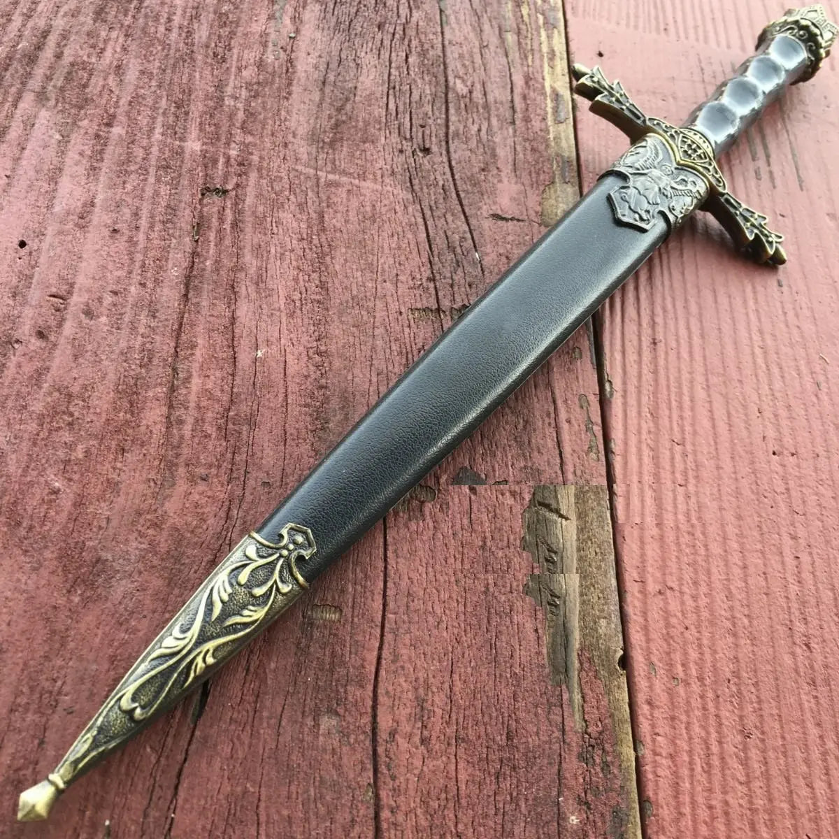 13.5" MEDIEVAL ORNATE KING ARTHUR Historical SHORT SWORD DAGGER SCABBARD SHEATH - Prime Amigo Blades