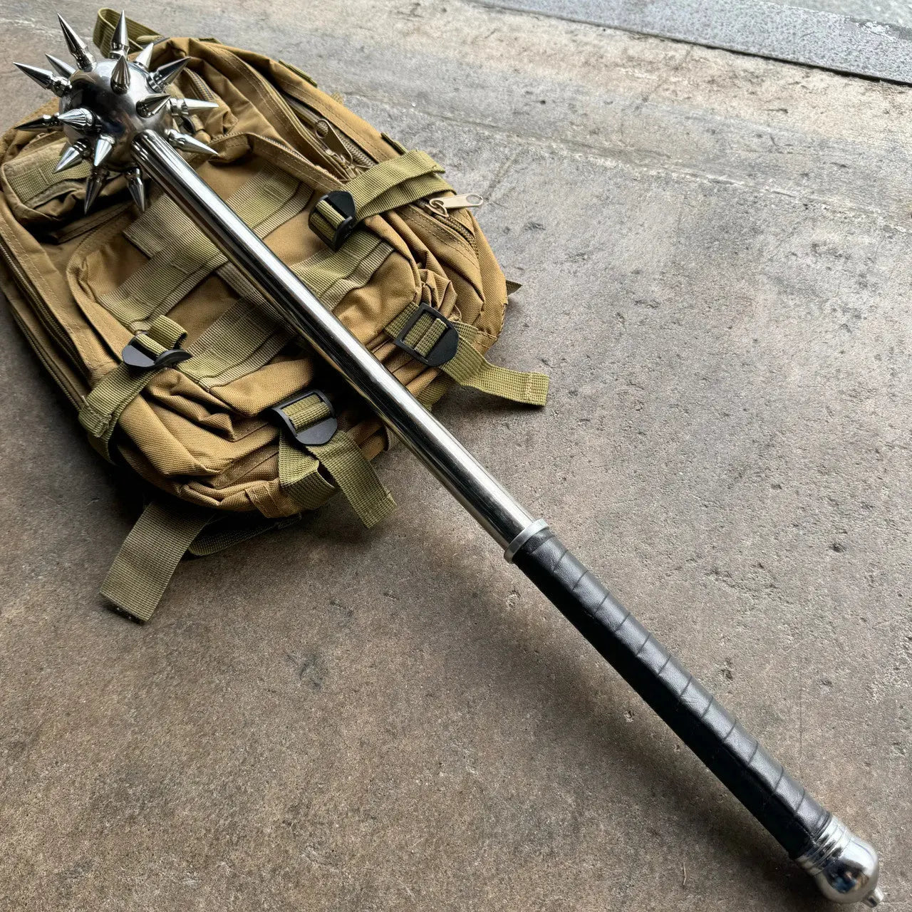 Medieval Silver Spiked Ball Morning Star Mace - Prime Amigo Blades