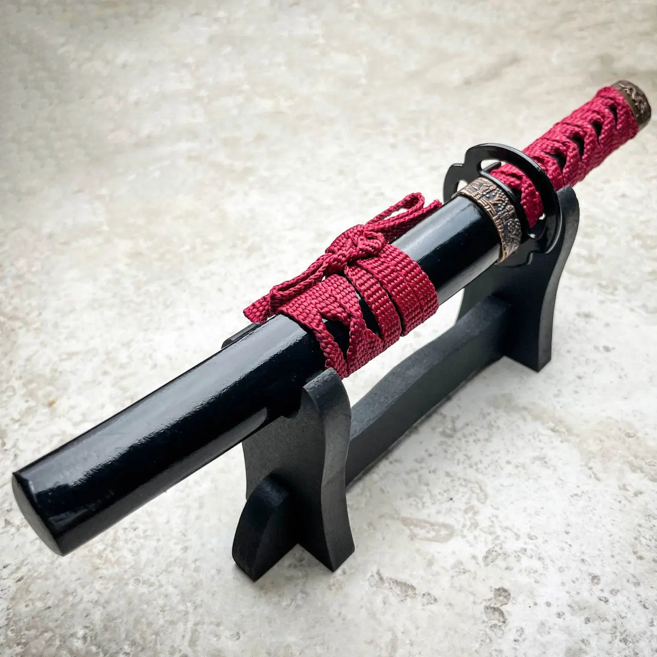 Mini Japanese Samurai Sword Fixed Blade Letter Opener Katana Knife w/ Stand NEW - Prime Amigo Blades