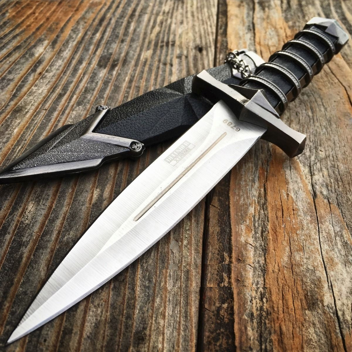 11" Dark Assassin Stainless Steel Medieval Short Sword Dagger w/ Sheath Knight