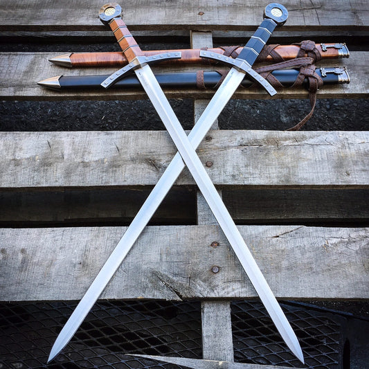 2PC NEW King Arthur Excalibur Crusader Medieval Sword Historical Fantasy MACHETE