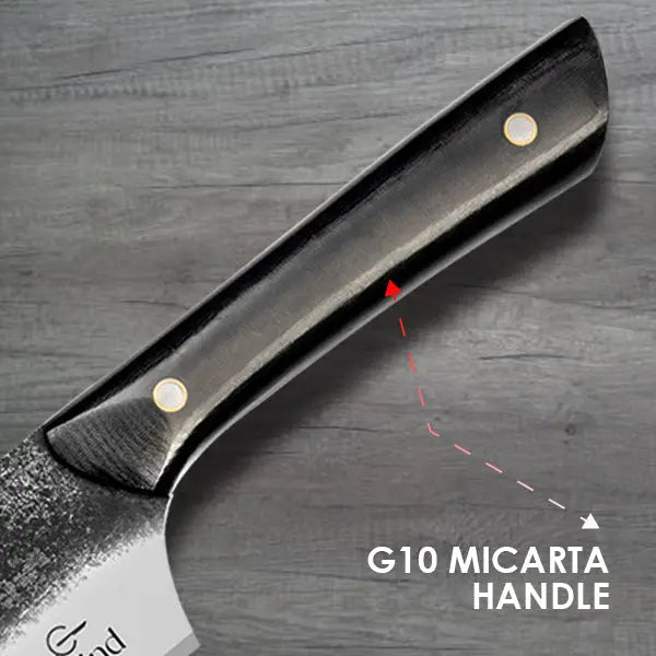 8" Chef Knife Stainless Steel Blade with G10 Micarta Handle Abrasive Finish Professional Kitchen Knife - Prime Amigo Blades