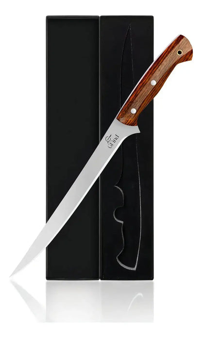Handcrafted 9" Boning & Fillet Knife Stainless Steel Blade Rosewood Handle Professional Kitchen Knife - Prime Amigo Blades