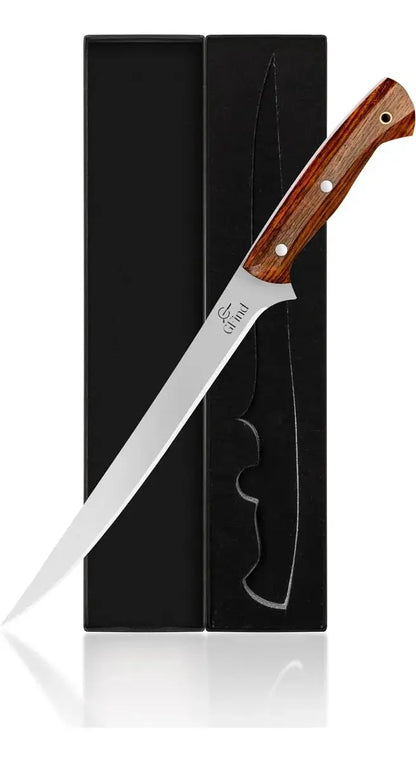 Handcrafted 9" Boning & Fillet Knife Stainless Steel Blade Rosewood Handle Professional Kitchen Knife - Prime Amigo Blades
