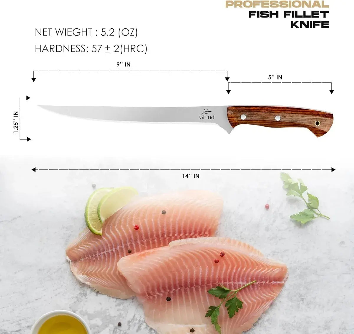 Handcrafted 9" Boning & Fillet Knife Stainless Steel Blade Rosewood Handle Professional Kitchen Knife - Prime Amigo Blades