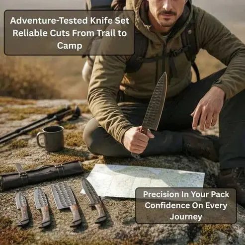 Handmade Kitchen Knife Set 5 PCS Custom Engraved Kitchen Knife Collection High Carbon Steel Blade - Prime Amigo Blades