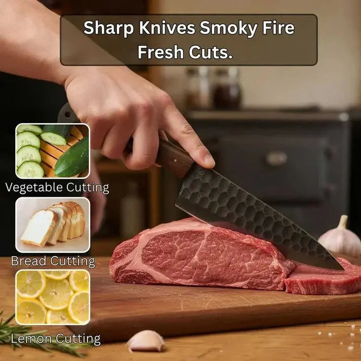 Handmade Kitchen Knife Set 5 PCS Custom Engraved Kitchen Knife Collection High Carbon Steel Blade - Prime Amigo Blades