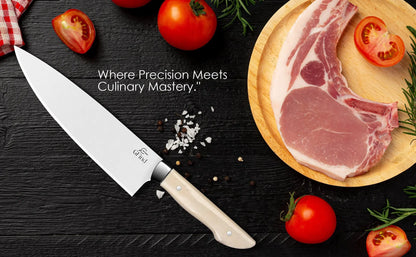 High-Quality 8" Chef Knife Camel Bone Handle Stainless Steel Blade – Precision Cutting Knife - Prime Amigo Blades
