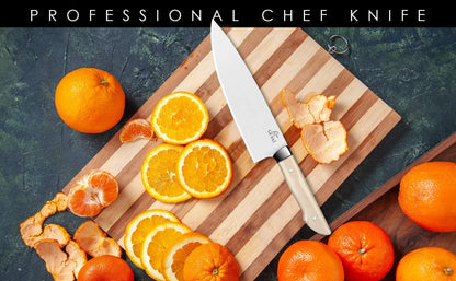 High-Quality 8" Chef Knife Camel Bone Handle Stainless Steel Blade – Precision Cutting Knife - Prime Amigo Blades