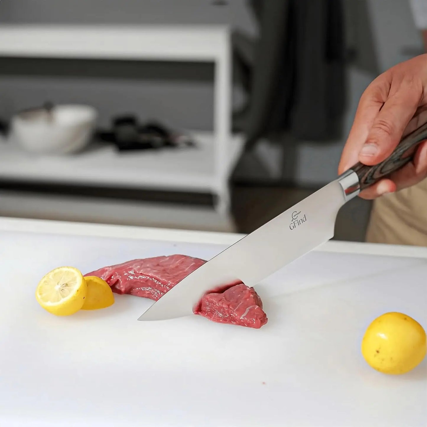 Professional 8" Chef Knife Stainless Steel Blade with Pakka Wood Handle Premium Kitchen Cooking Knife - Prime Amigo Blades