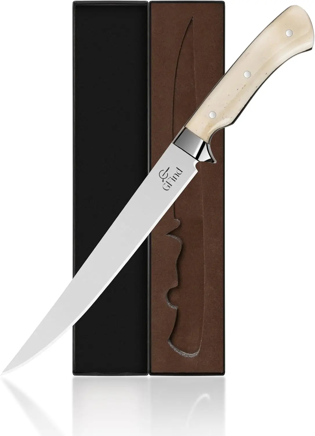 Professional 8" Fillet & Boning Knife Stainless Steel Blade Camel Bone Handle Fishing Kitchen Knife - Prime Amigo Blades