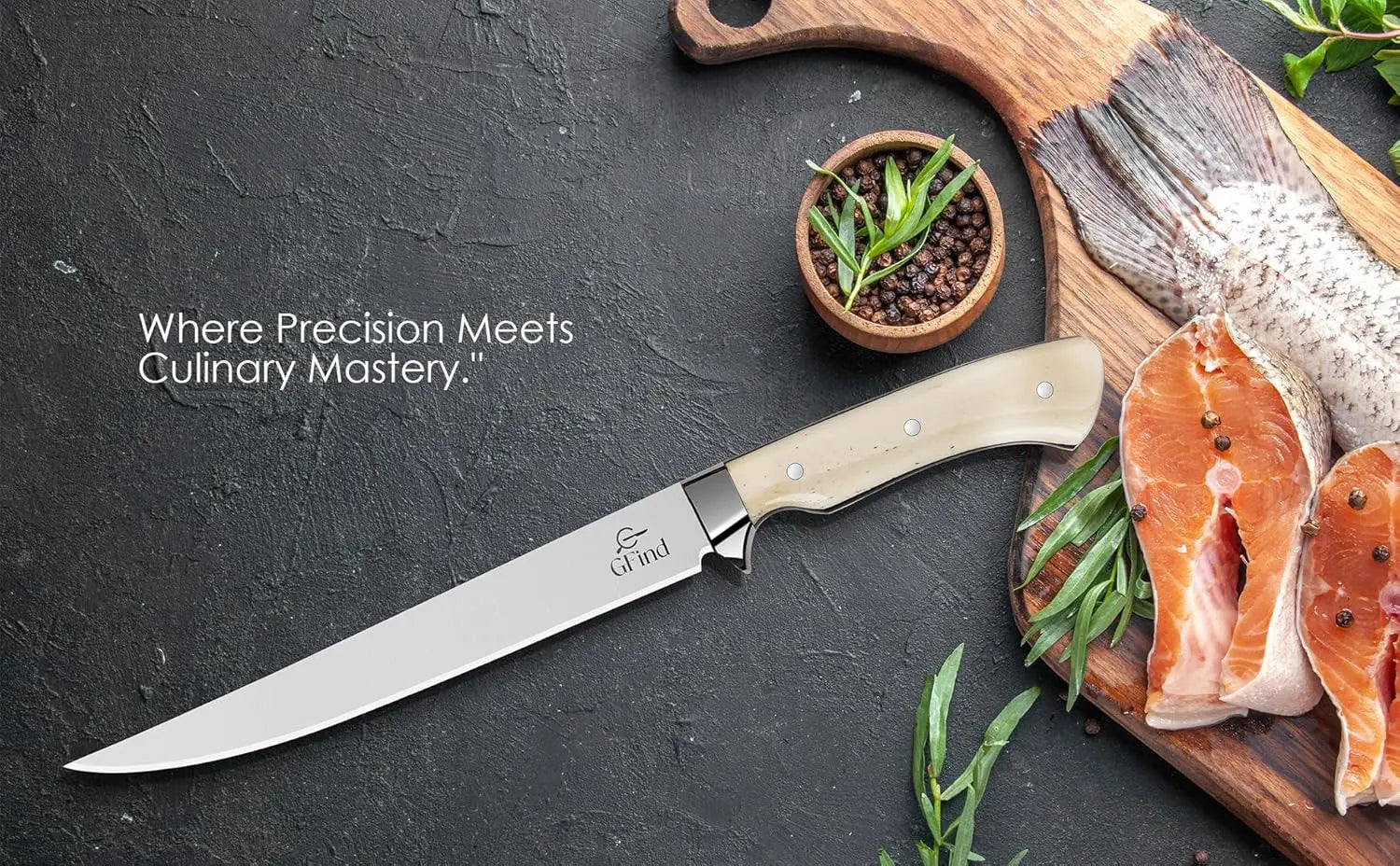 Professional 8" Fillet & Boning Knife Stainless Steel Blade Camel Bone Handle Fishing Kitchen Knife - Prime Amigo Blades