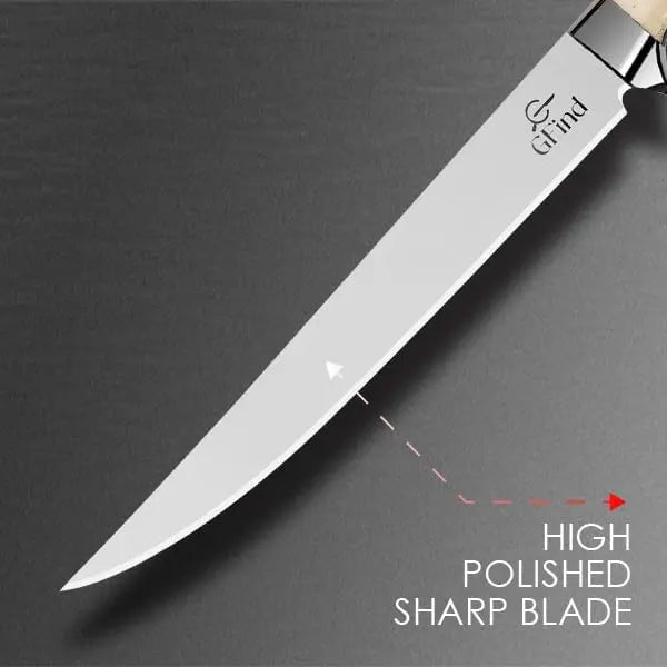 Professional 8" Fillet & Boning Knife Stainless Steel Blade Camel Bone Handle Fishing Kitchen Knife - Prime Amigo Blades